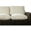 Sofá 3 Plazas Rattan Negro Glaseado Cojín en Blanco Arcarna