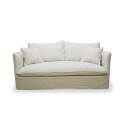 Sofa 3 Plazas Tapizado Crema con Cojines - Serie Nigeria