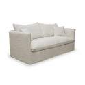 Sofa 3 Plazas Tapizado Crema con Cojines - Serie Nigeria