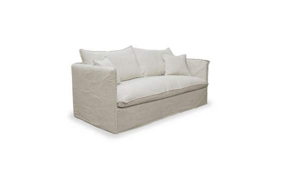 Sofa 3 Plazas Tapizado Crema con Cojines - Serie Nigeria