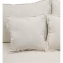 Sofa 3 Plazas Tapizado Crema con Cojines - Serie Nigeria