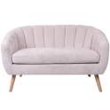 Sofa Actual 2 Plazas Tapizado Beige Serie Areco