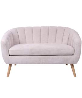 Sofa Actual 2 Plazas Tapizado Beige Serie Areco
