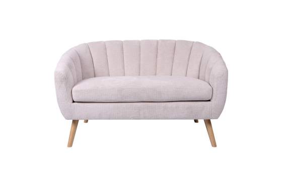 Sofa Actual 2 Plazas Tapizado Beige Serie Areco