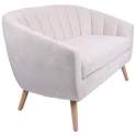 Sofa Actual 2 Plazas Tapizado Beige Serie Areco