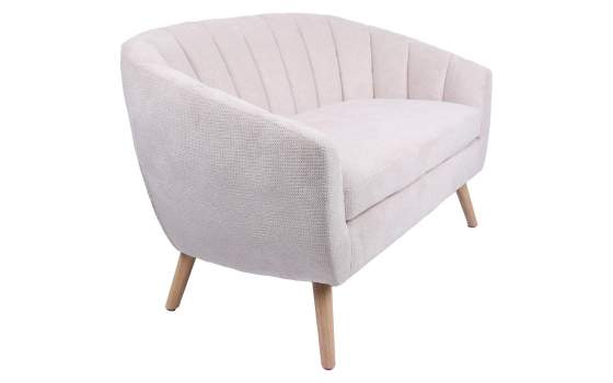 Sofa Actual 2 Plazas Tapizado Beige Serie Areco