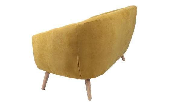 Sofa Actual 2 Plazas Tapizado Mostaza Serie Areco