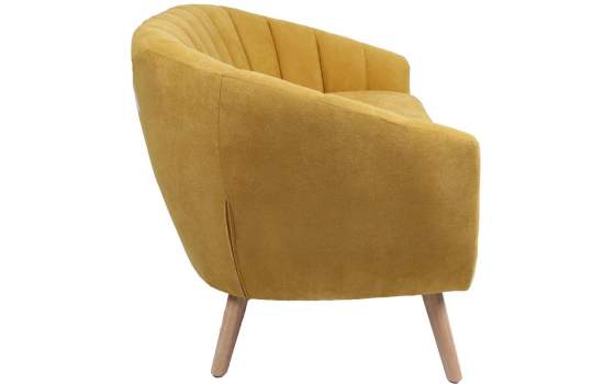 Sofa Actual 2 Plazas Tapizado Mostaza Serie Areco