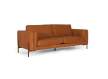 Sofa Actual Piel Marron Patas Metal Serie Alduan