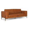Sofa Actual Piel Marron Patas Metal Serie Alduan