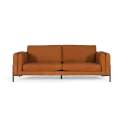 Sofa Actual Piel Marron Patas Metal Serie Alduan