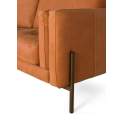 Sofa Actual Piel Marron Patas Metal Serie Alduan