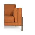 Sofa Actual Piel Marron Patas Metal Serie Alduan