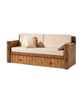 Sofa Cama Rustico Con Cojines