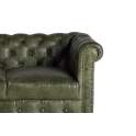 Sofa Chester 3 Plazas piel Verde Clasico Serie Albasen