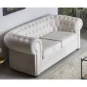 Sofa Chester 3 Plazas Tapizado Poli Piel Blanco Clasico Albasen