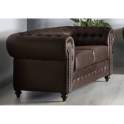 Sofa Chester 3 Plazas Tapizado Poli Piel Marron Clasico Albasen