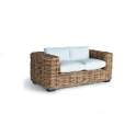 Sofa de 2 Plazas Rustico Rattan Natural Con Cojines Aralda