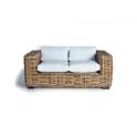 Sofa de 2 Plazas Rustico Rattan Natural Con Cojines Aralda