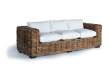 Sofa de 3 Plazas Rustico Rattan Natural Con Cojines Aralda