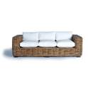 Sofa de 3 Plazas Rustico Rattan Natural Con Cojines Aralda