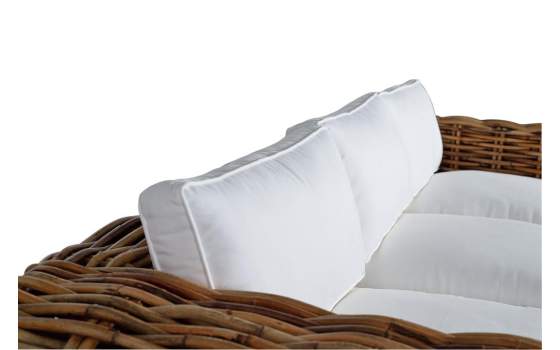 Sofa de 3 Plazas Rustico Rattan Natural Con Cojines Aralda