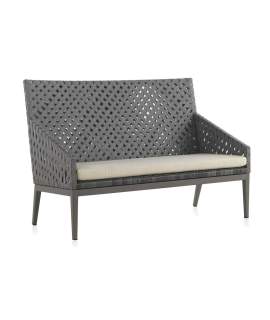 Sofa Diseño Jardin Cinta Gris Aluminio con Cojin Serie Tape