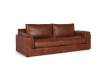 Sofa Grande Diseño Actual Piel Marron Serie Alduan