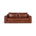 Sofa Grande Diseño Actual Piel Marron Serie Alduan