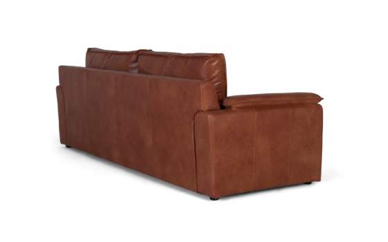 Sofa Grande Diseño Actual Piel Marron Serie Alduan