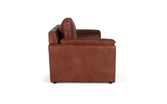 Sofa Grande Diseño Actual Piel Marron Serie Alduan