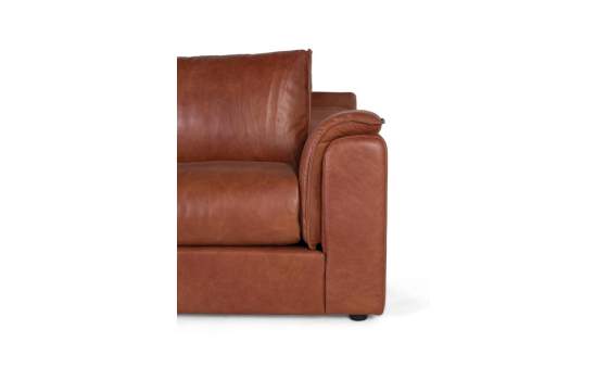 Sofa Grande Diseño Actual Piel Marron Serie Alduan