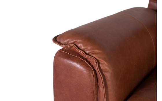 Sofa Grande Diseño Actual Piel Marron Serie Alduan