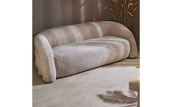 Sofa Khalid Tapizado Chenilla Beige Serie Aitlas