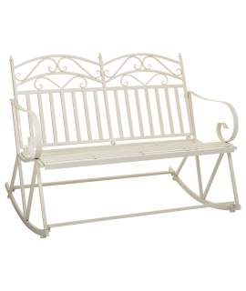 Sofa Mecedora de Forja Blanca 2 Plazas Clasico Aggema