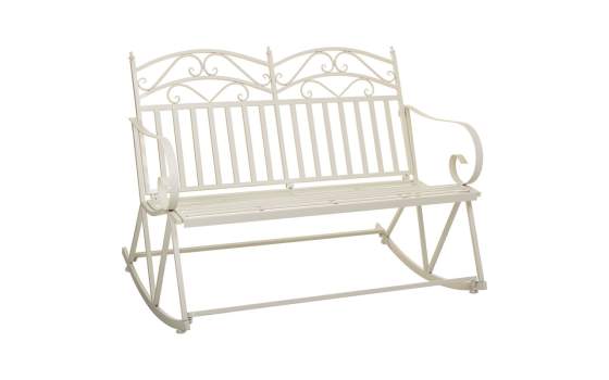 Sofa Mecedora de Forja Blanca 2 Plazas Clasico Aggema
