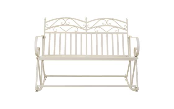 Sofa Mecedora de Forja Blanca 2 Plazas Clasico Aggema