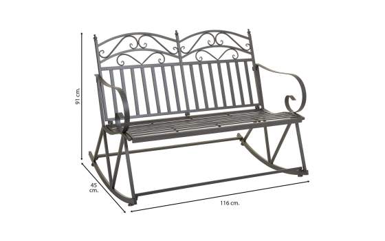 Sofa Mecedora Forja Gris 2 Plazas Clasico Serie Aggema