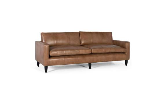 Sofa Salon Grande Clasico Vintage Piel Marron Serie Alduan