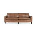 Sofa Salon Grande Clasico Vintage Piel Marron Serie Alduan