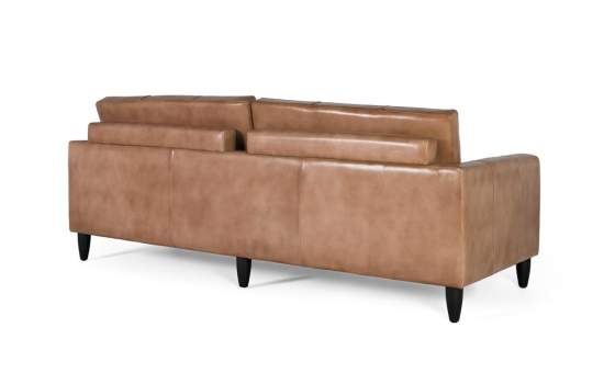 Sofa Salon Grande Clasico Vintage Piel Marron Serie Alduan