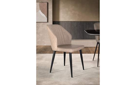 Ste 2 Sillas Elegantes Cuero Sintetico Gris y Acero Serie Alkiza Ste 2 Sillas Elegantes Cuero Sintetico Gris y Acero Serie Alkiza