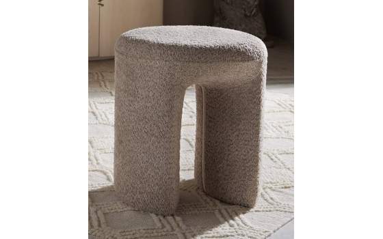 Taburete Actual Tapizado Rizo Suave Topo Serie Adestis