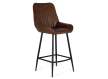 Taburete Alto Bar en Piel Marron y Patas Metal aizola Altenau