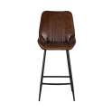 Taburete Alto Bar en Piel Marron y Patas Metal aizola Altenau
