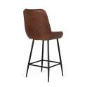 Taburete Alto Bar en Piel Marron y Patas Metal aizola Altenau