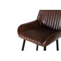 Taburete Alto Bar en Piel Marron y Patas Metal aizola Altenau