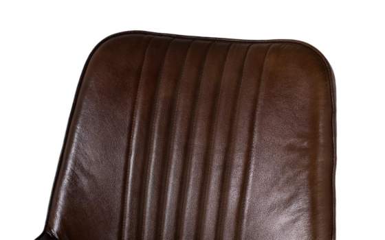 Taburete Alto Bar en Piel Marron y Patas Metal aizola Altenau