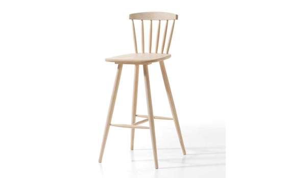 Taburete Alto Bar Madera de Haya Maciza Serie Palillos