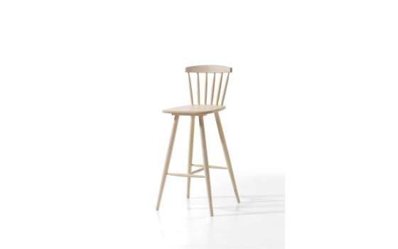 Taburete Alto Bar Madera de Haya Maciza Serie Palillos